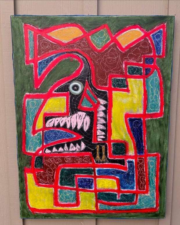 El Nesto, oil stick on canvas by Francis X. Donovan
